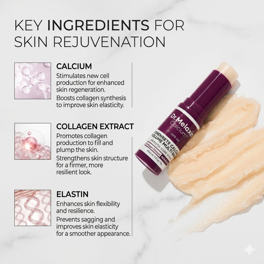 Dr. Melaxin Calcium & Collagen Balm Stick | Repair Wrinkles & Repair Skin Cells | Tighten Skin tissues & Brighten Skin