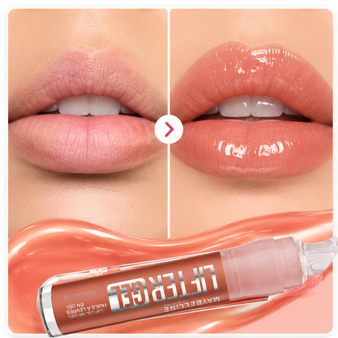 Maybelline Lifter Gel Gloss – Glossy Shine, Plumped Lips – Hydrate, Smooth & Shine on-Sticky, High Shine, 24H Hydration