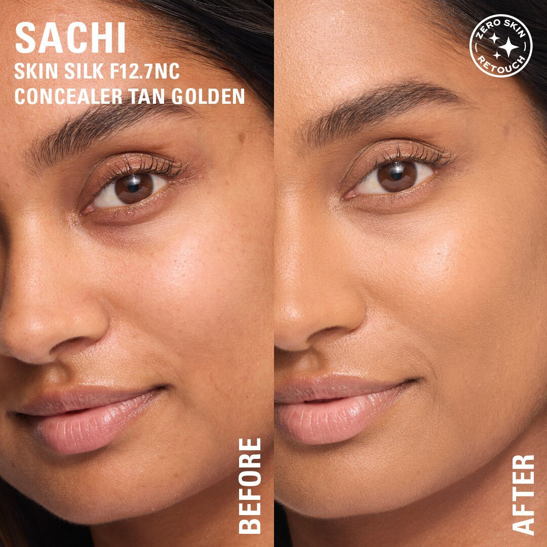 Makeup Revolution Skin Silk Duo: Luminous Serum Foundation & Under Eye Brightener Concealer & Beauty Blender