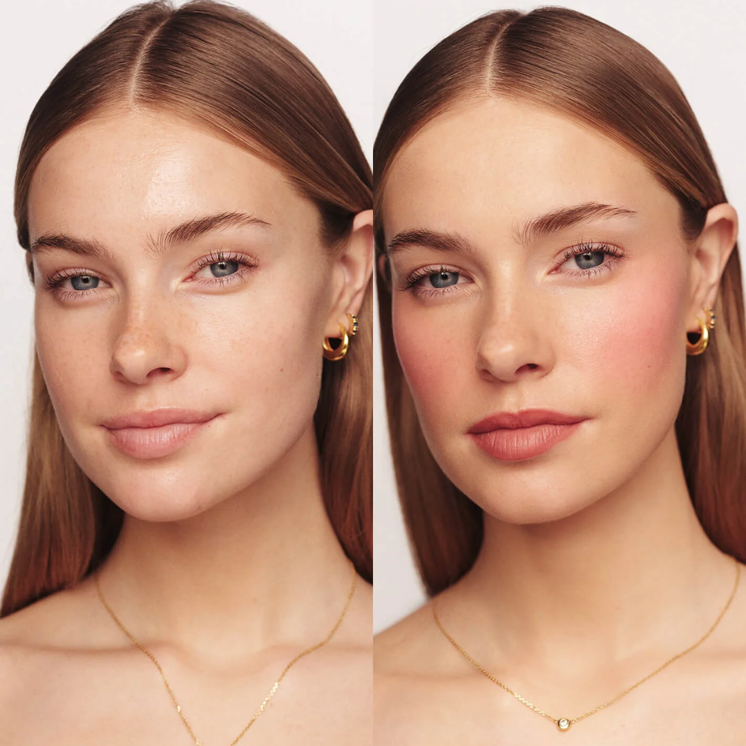 3D Rose Blush & Highlighter with Free Blending brush | Multi-purpose Blush + Eyeshadow + highlighter