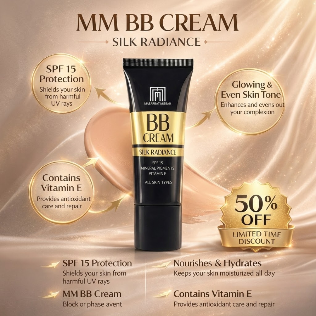 MASARRAT MISBAH MM BB Cream Silk Radiance | 5-in-1 Tinted Moisturizer with SPF 15