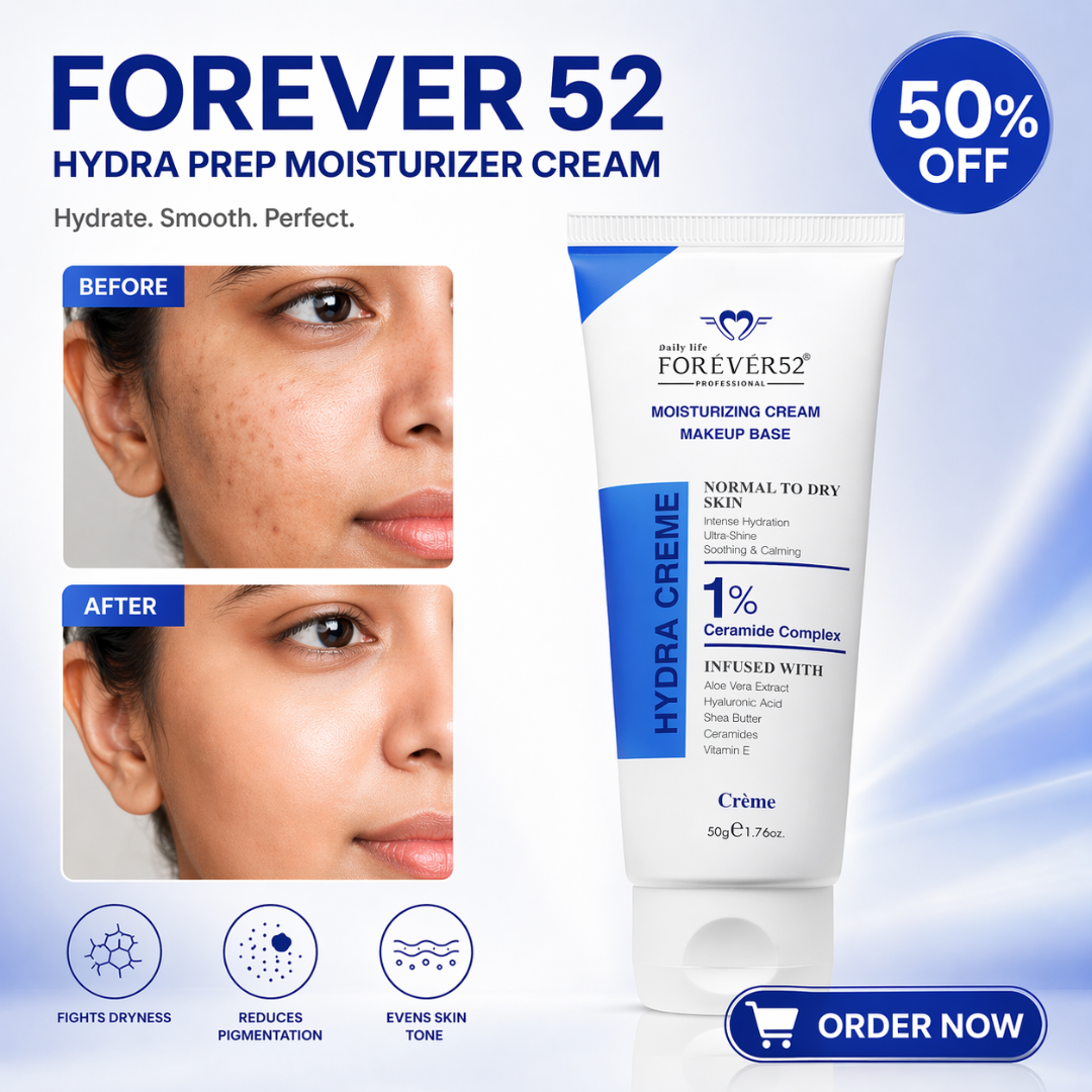 FOREVER52 Hydra Creme Moisturizer & Makeup Base | Intense Hydration, Strengthens Skin Barrier, Evens Skin Tone – Fights Dryness & Pigmentation