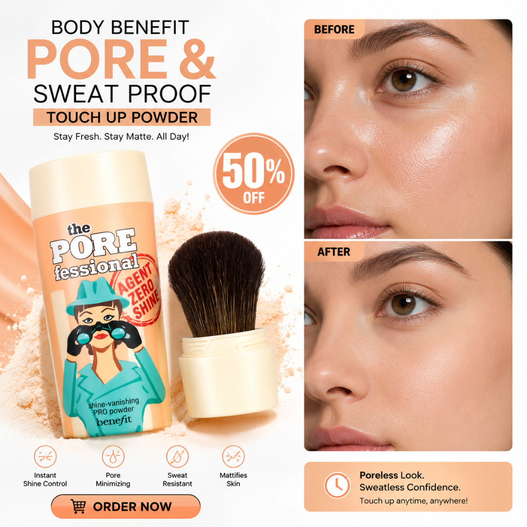 Benefit Agent Zero Shine – Pore & Sweat Proof Touch Up Powder – Instant Shine Control, Pore Minimizing & Sweat Resistant – Lightweight, Mattifies Skin – On-the-Go, Mess-Free