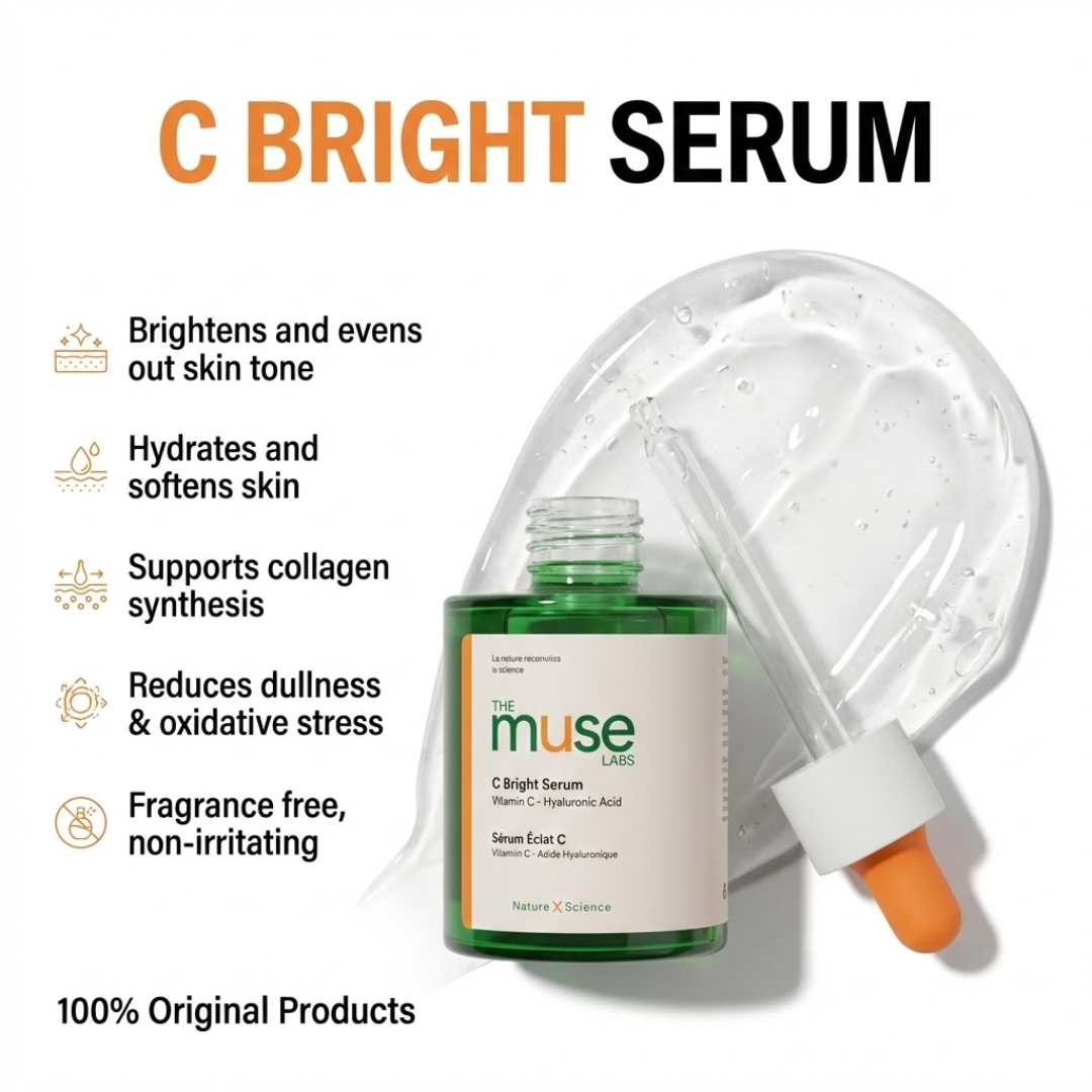 The Muse Labs C-Bright Serum | Brighter, Smoother & Even-Toned Skin in Just 3 Days