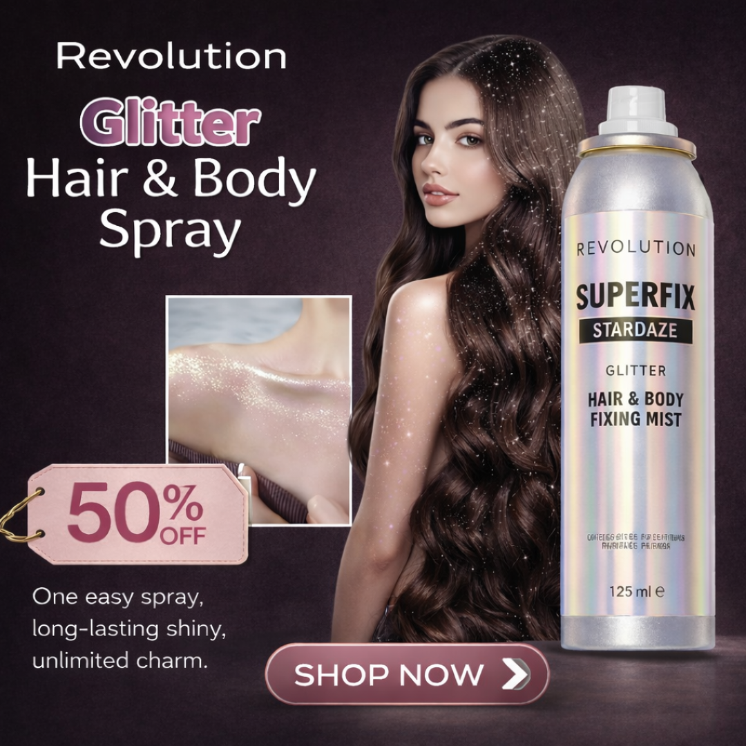 Makeup Revolution Stardaze Glitter Hair & Body Mist | Multi Use - Face, body & beautiful Shinny Hair | Long-lasting, Sweat proof & Quick-Drying