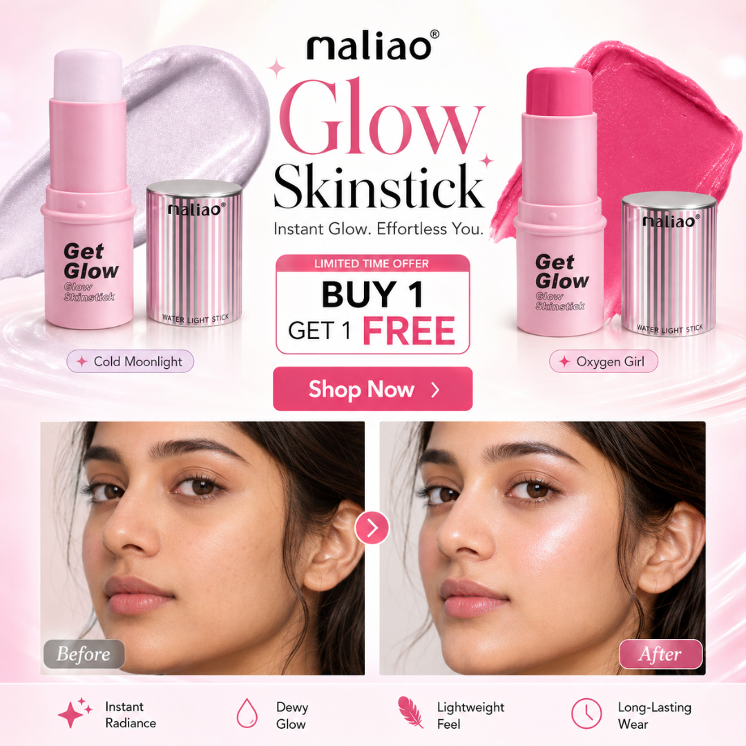 maliao Glow Skinstick – Buy 1 Get 1 FREE – Instant Glow, Effortless You - Dewy Finish, Lightweight, Long-Lasting – For All Skin Tones