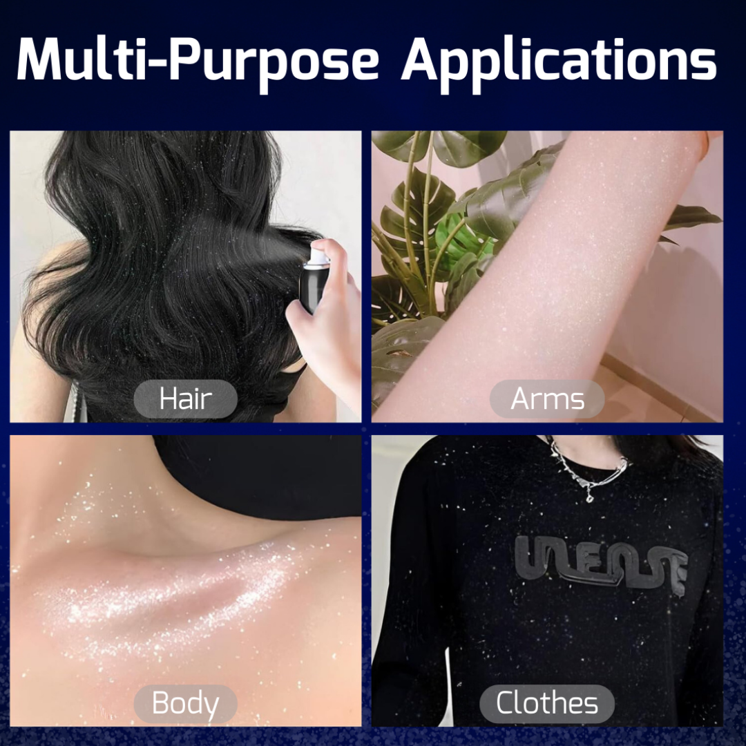 Makeup Revolution Stardaze Glitter Hair & Body Mist | Multi Use - Face, body & beautiful Shinny Hair | Long-lasting, Sweat proof & Quick-Drying