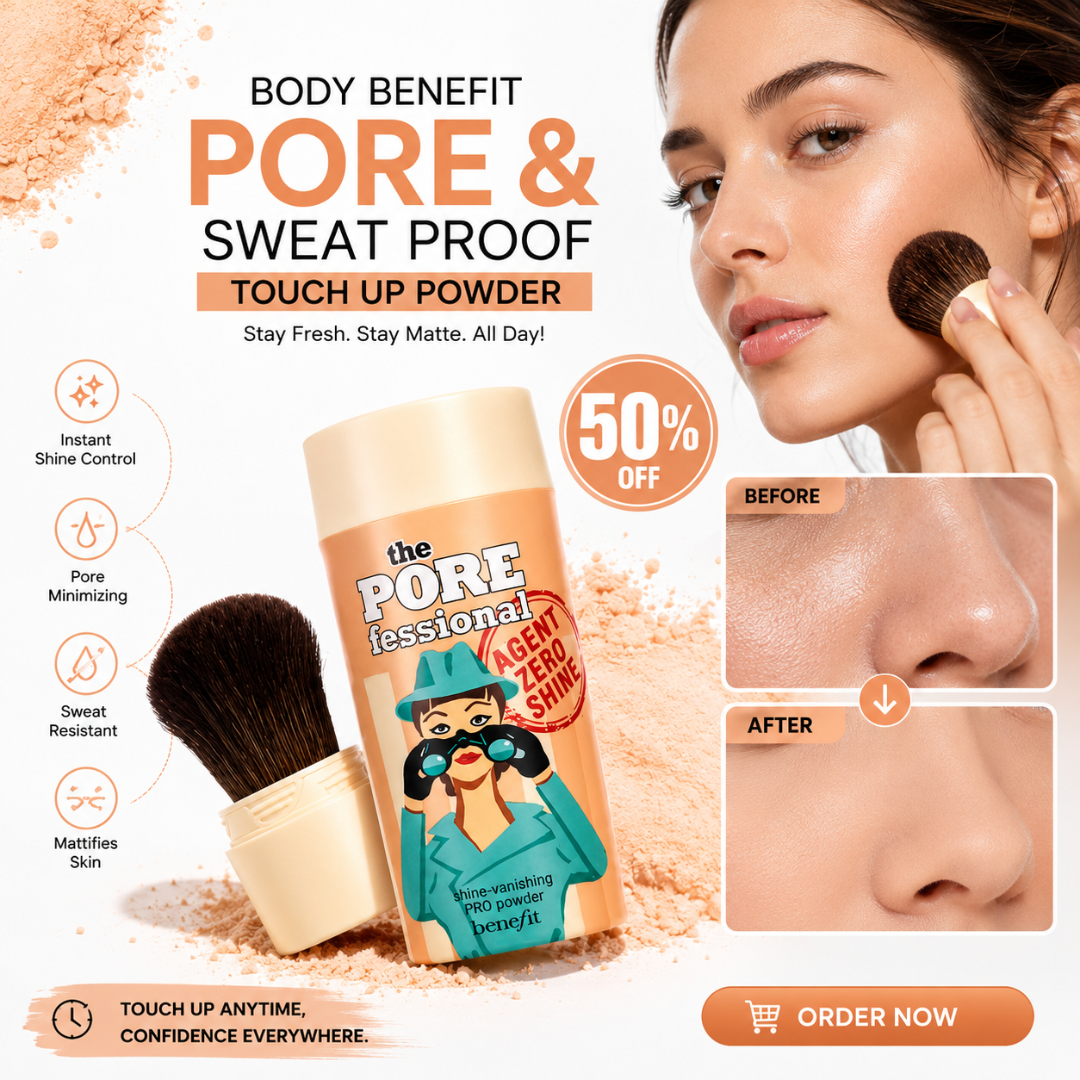 Benefit Agent Zero Shine – Pore & Sweat Proof Touch Up Powder – Instant Shine Control, Pore Minimizing & Sweat Resistant – Lightweight, Mattifies Skin – On-the-Go, Mess-Free