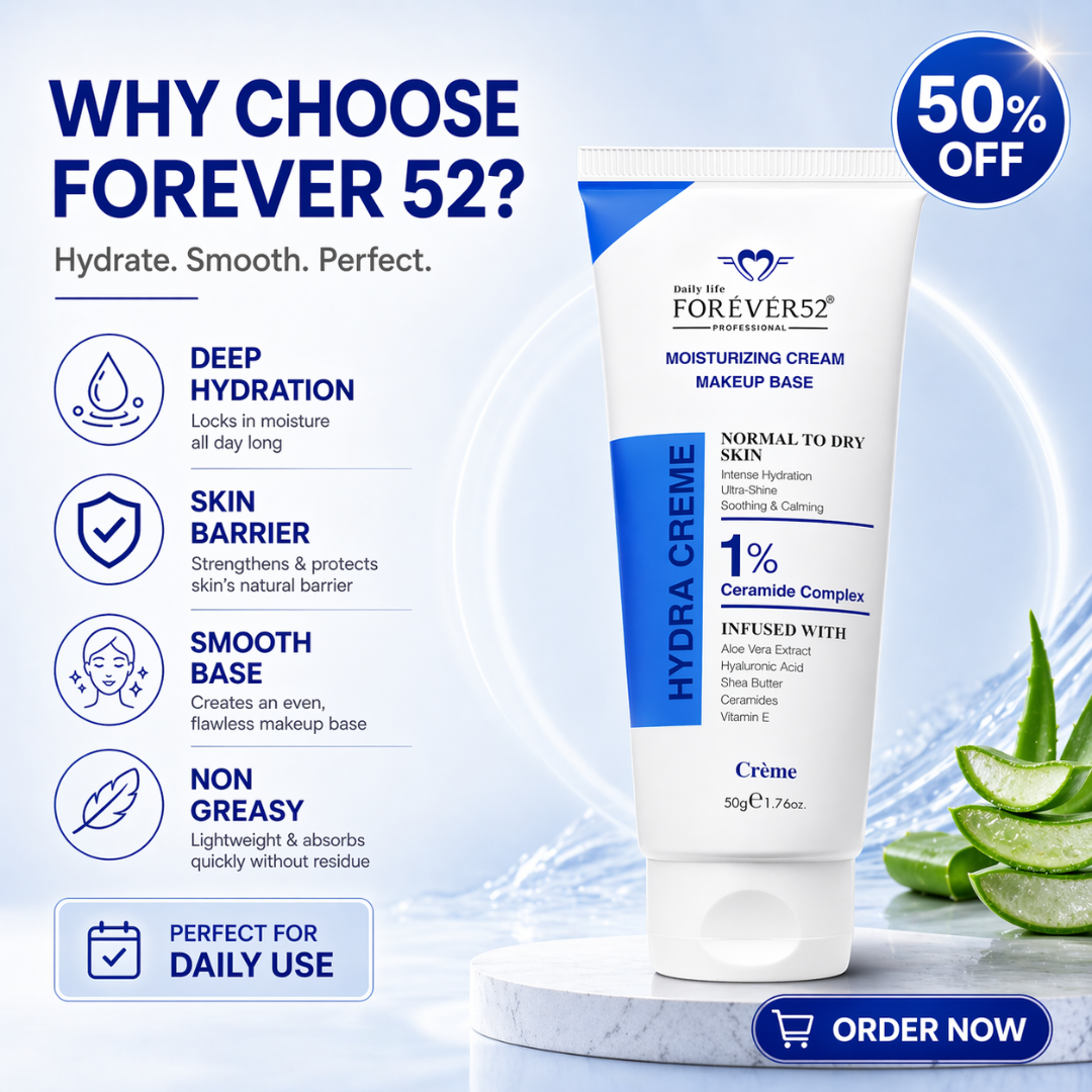 FOREVER52 Hydra Creme Moisturizer & Makeup Base | Intense Hydration, Strengthens Skin Barrier, Evens Skin Tone – Fights Dryness & Pigmentation