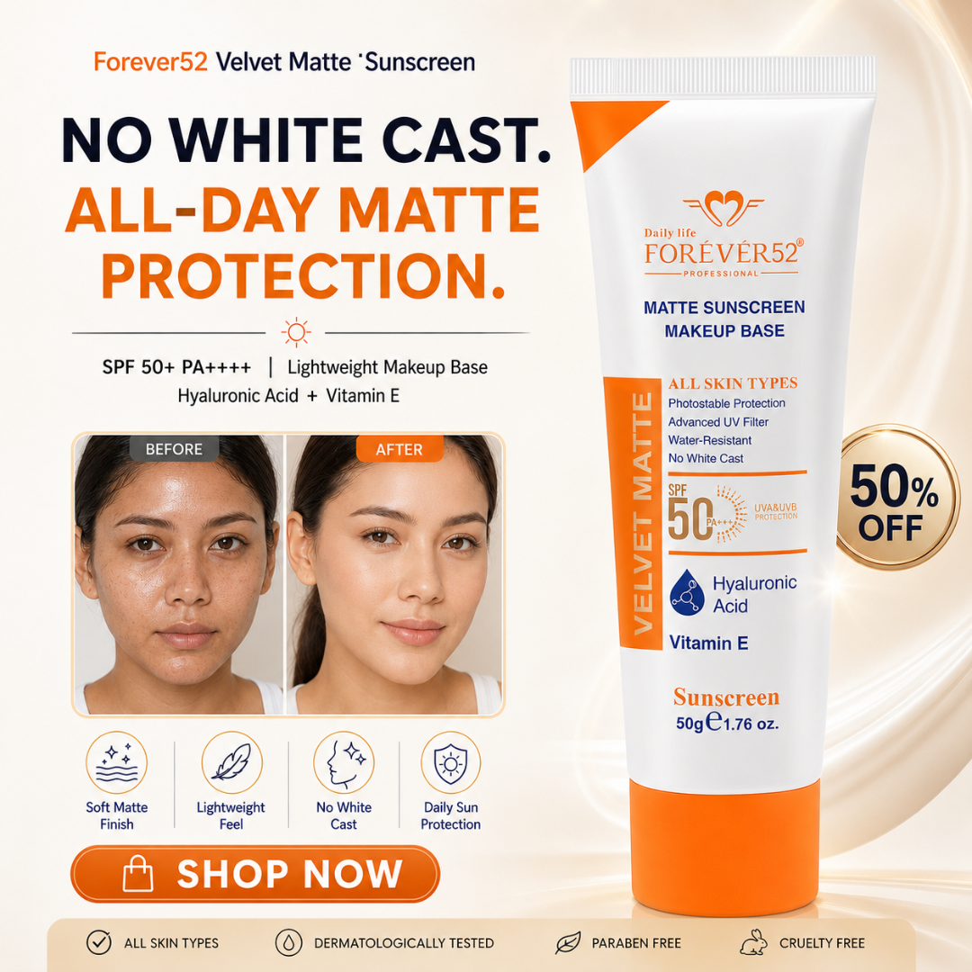Daily Life Forever52 Velvet Matte Sunscreen | SPF 50+ PA++++ Protection | No White Cast | Hydrating Makeup Base