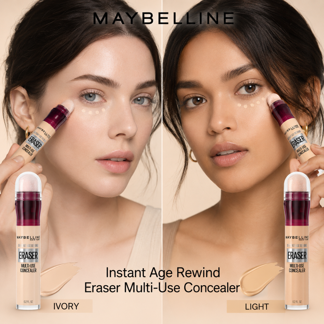 Maybelline Instant Age Rewind Eraser Multi-Use Concealer – 50% OFF – Conceal, Brighten & Smooth – One Concealer, Multiple Solutions – Conceals Dark Circles, Blemishes, Pigmentation & Redness – Lightweight, All-Day Wear