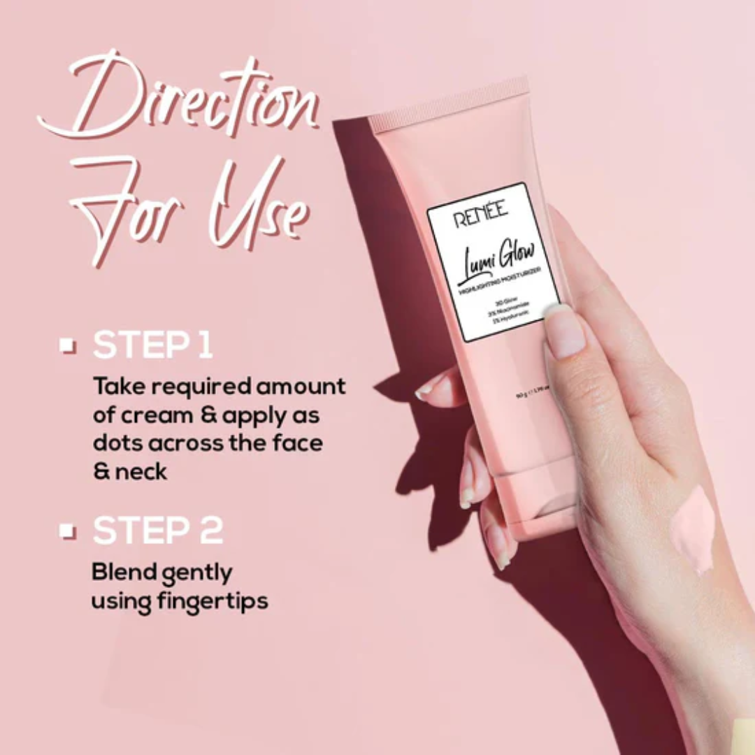Renee lumi Glow Duo | Glowing moisturizer + Glowing Compact powder | long lasting & waterproof Dewy finish makeup base