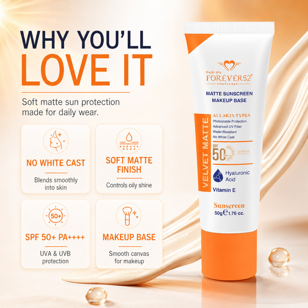 Daily Life Forever52 Velvet Matte Sunscreen | SPF 50+ PA++++ Protection | No White Cast | Hydrating Makeup Base