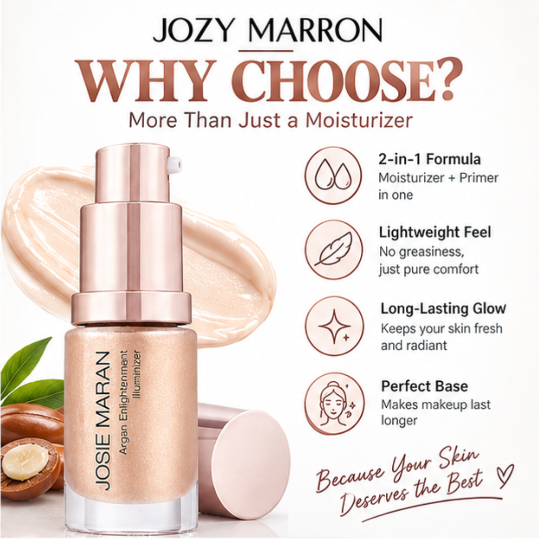 Josie Maran Argan Enlightenment Illuminizer – 2-in-1 Moisturizer & Primer – Deeply Hydrating Argan Oil Formula – Natural Radiant Glow