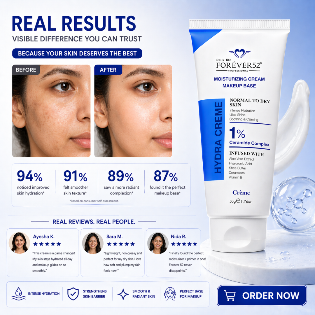 FOREVER52 Hydra Creme Moisturizer & Makeup Base | Intense Hydration, Strengthens Skin Barrier, Evens Skin Tone – Fights Dryness & Pigmentation