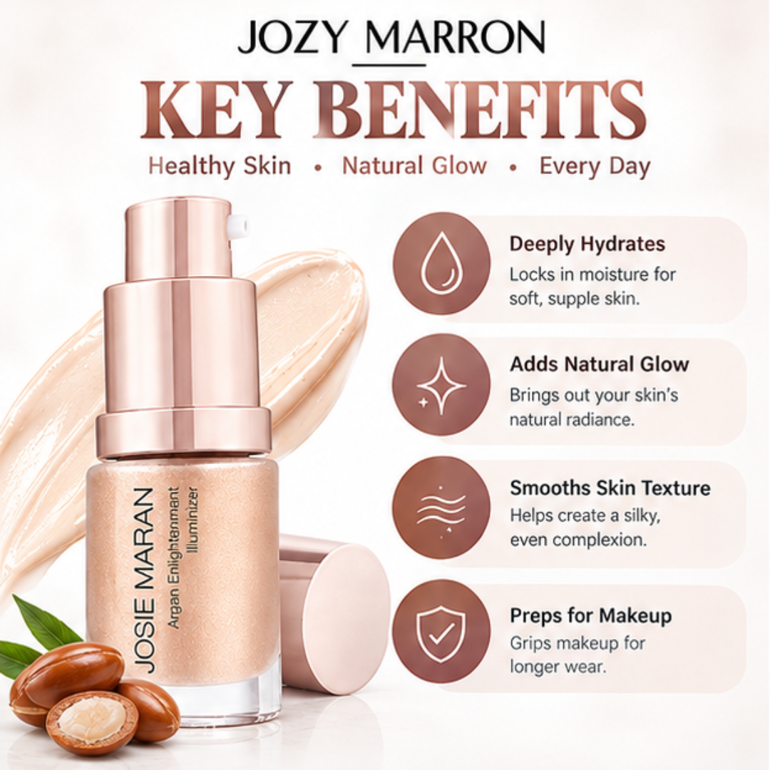Josie Maran Argan Enlightenment Illuminizer – 2-in-1 Moisturizer & Primer – Deeply Hydrating Argan Oil Formula – Natural Radiant Glow