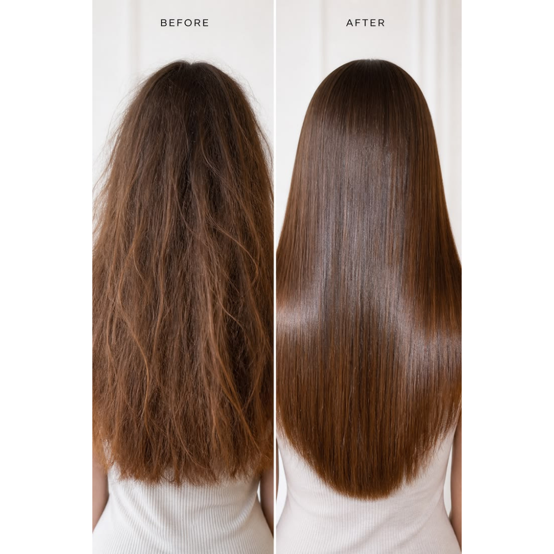 Ivy & Lily Hair Straightening Serum – Goodbye Frizz, Hello Silky Straight Hair – Anti-Damage Heat Protectant – With Tsubaki Oil, Honey & Hydrolyzed Keratin – Smooths, Detangles, Adds Shine – For Dry, Frizzy, Tangled Hai