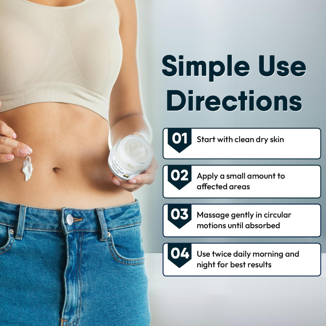 Hakim Suleman's Stretch Mark & Scar Removal Cream | Enriched with Almond, Olive & Sandalwood Oil | Reduces Stretch Marks, Scars & Improves Skin Elasticity