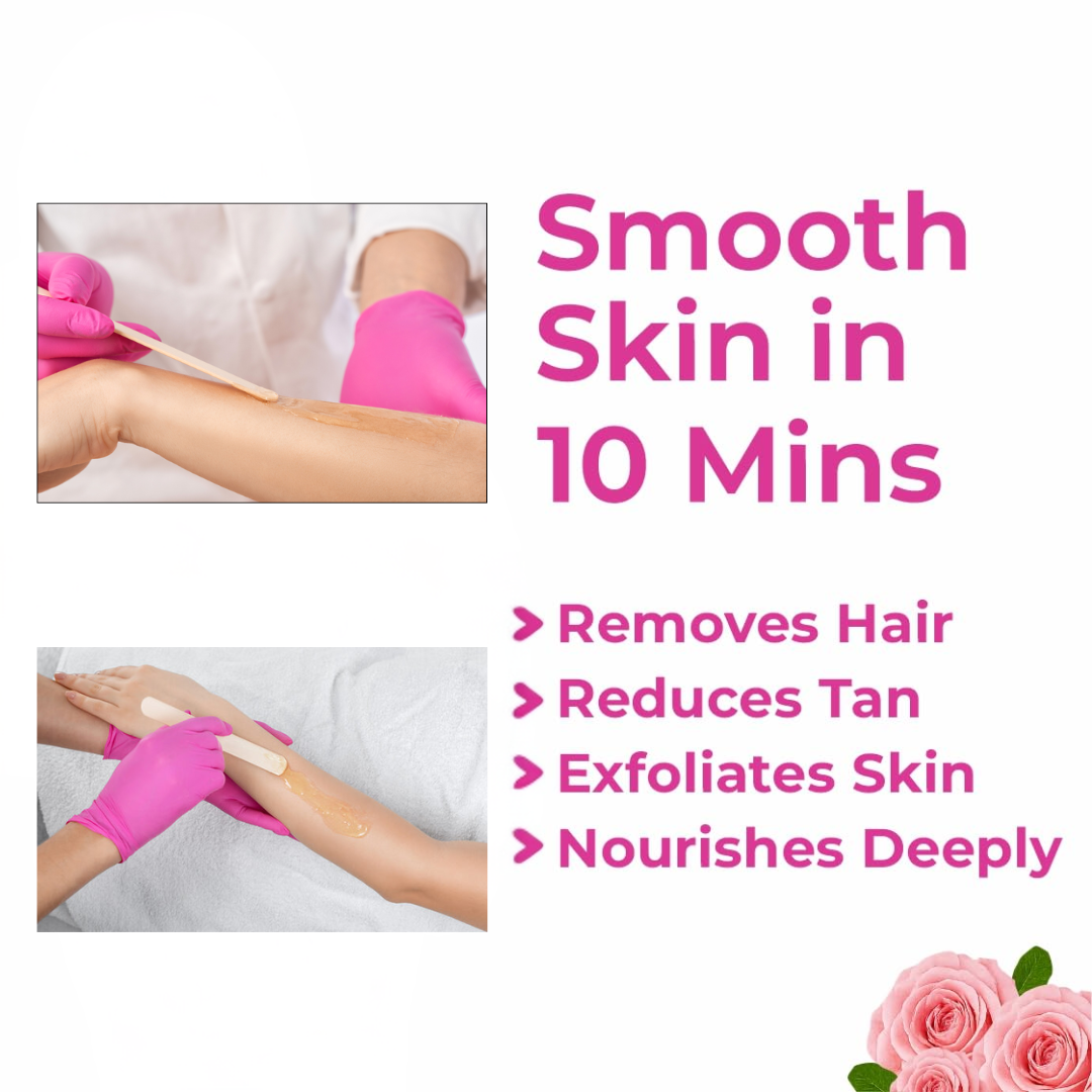 MEEOW 10-Min Painless DIY Hair Removal Mask | 4-in-1 Camel Milk & Rose Herbal Powder | Removes Hair, Reduces Tan, Exfoliates & Nourishes