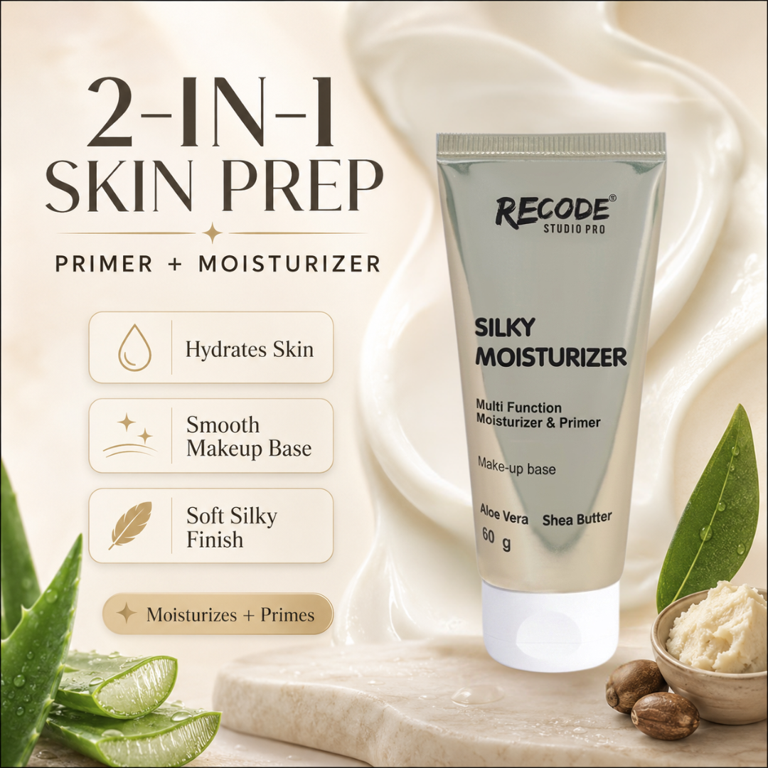 RECODE Silky Moisturizer – 2-in-1 Moisturizer & Primer – Multi-Function Makeup Base – With Aloe Vera & Shea Butter – Deep Hydration, Soft & Smooth Skin, Lightweight Formula, Nourishing Care