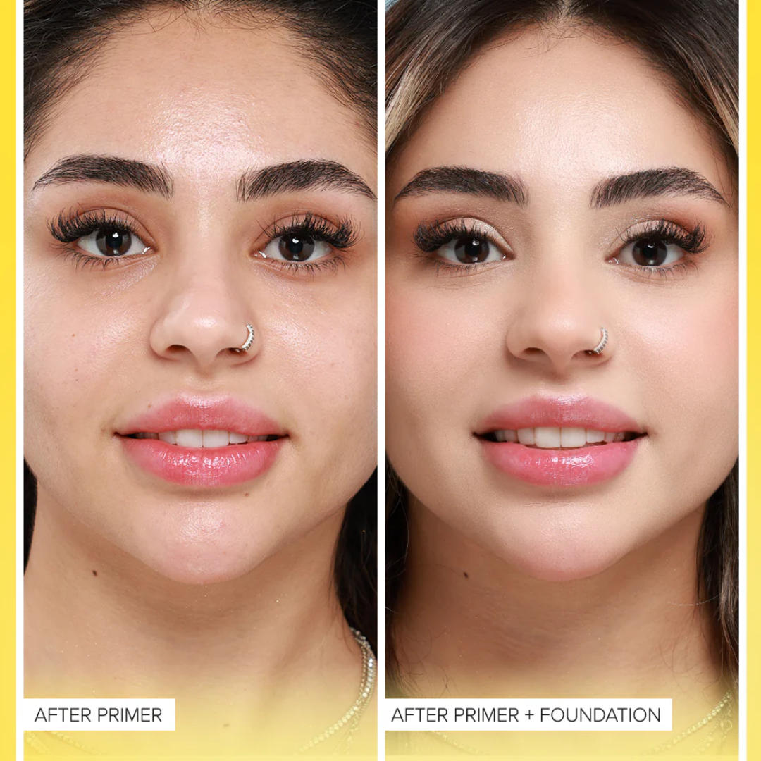 Makeup Revolution Skin Silk Duo: Luminous Serum Foundation & Under Eye Brightener Concealer & Beauty Blender