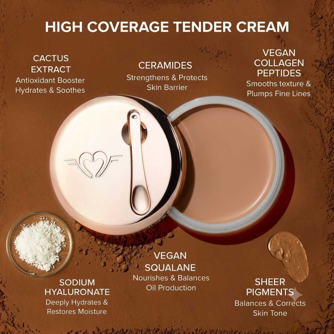DAILY LIFE FOREVER52 TENDER CREAM – All-in-One Cover + Conceal + Correct – High Coverage, Smooth Finish – Creamy Texture, Long Lasting – Evens Tone, Conceals Flaws, Brightens & Corrects