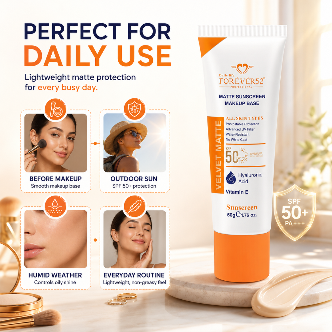 Daily Life Forever52 Velvet Matte Sunscreen | SPF 50+ PA++++ Protection | No White Cast | Hydrating Makeup Base
