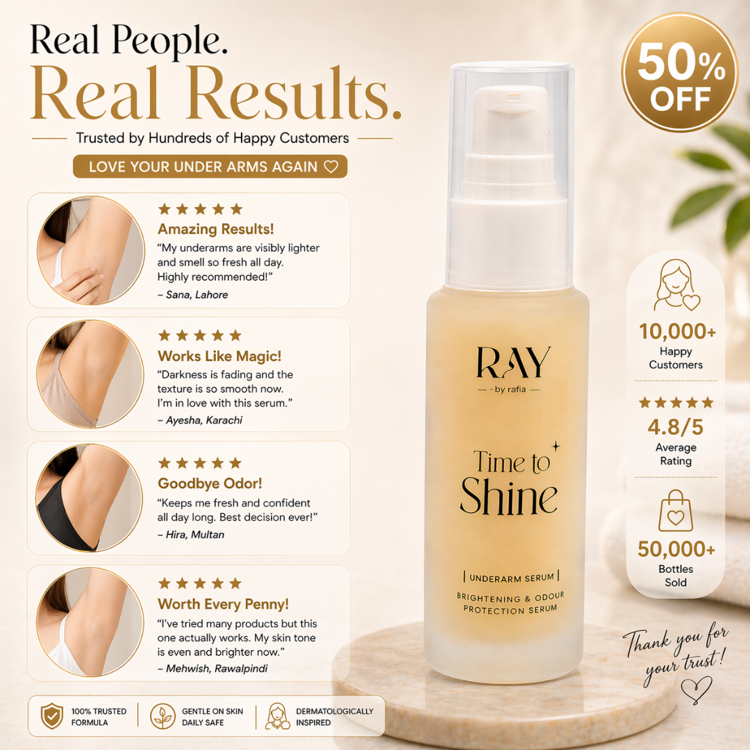RAY BY RAFIA Time to Shine Underarm Serum – Brightening & Odour Protection – Brightens Dark Underarms, Smooths Texture, Removes Odor