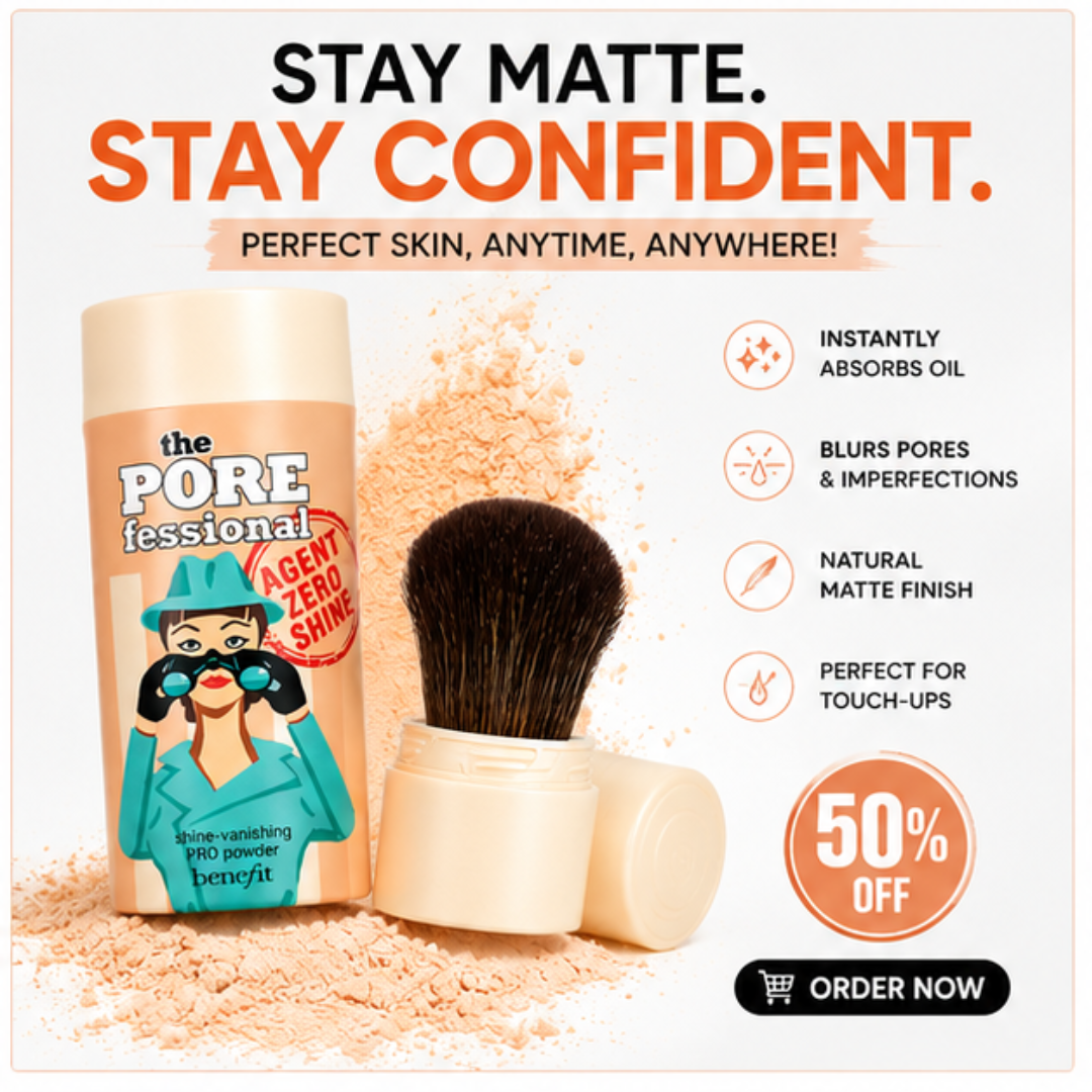 Benefit Agent Zero Shine – Pore & Sweat Proof Touch Up Powder – Instant Shine Control, Pore Minimizing & Sweat Resistant – Lightweight, Mattifies Skin – On-the-Go, Mess-Free