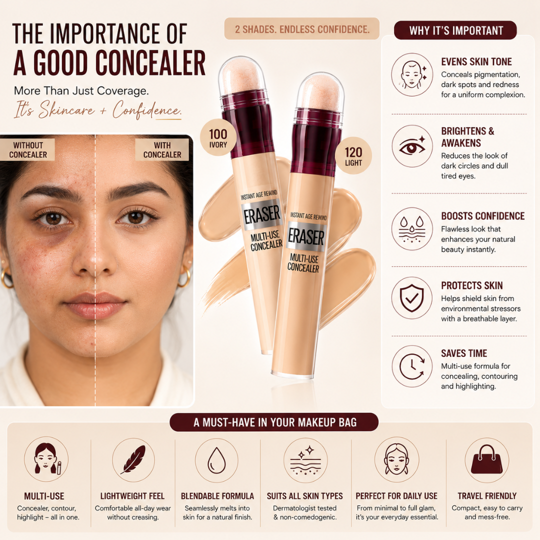 Maybelline Instant Age Rewind Eraser Multi-Use Concealer – 50% OFF – Conceal, Brighten & Smooth – One Concealer, Multiple Solutions – Conceals Dark Circles, Blemishes, Pigmentation & Redness – Lightweight, All-Day Wear