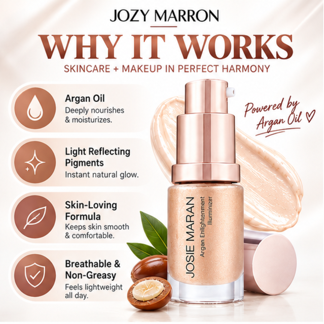 Josie Maran Argan Enlightenment Illuminizer – 2-in-1 Moisturizer & Primer – Deeply Hydrating Argan Oil Formula – Natural Radiant Glow