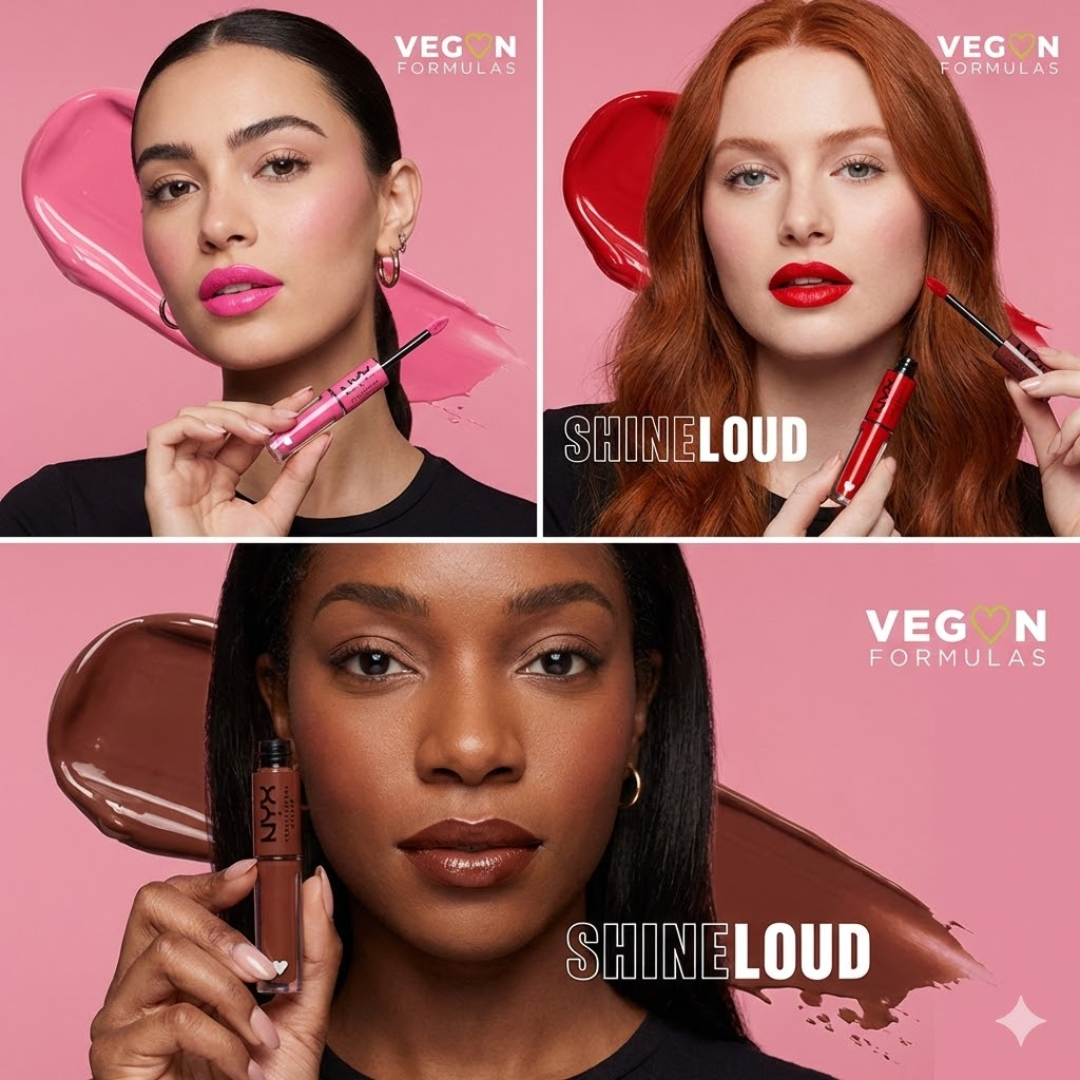 NYX Professional 2-in-1 Matte + Gloss lipstick | 16H Loud Shine , Zero Transfer lip color | Pack of 3
