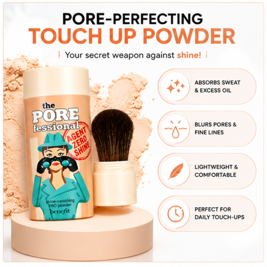 Benefit Agent Zero Shine – Pore & Sweat Proof Touch Up Powder – Instant Shine Control, Pore Minimizing & Sweat Resistant – Lightweight, Mattifies Skin – On-the-Go, Mess-Free