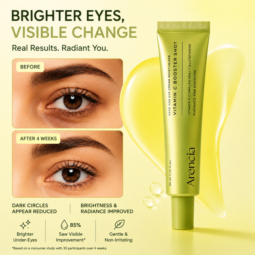 Arencia Vitamin C Booster Shot – 5-in-1 Skin Transformation – Fades Dark Spots, Boosts Radiance, Deep Hydration – For All Skin Types