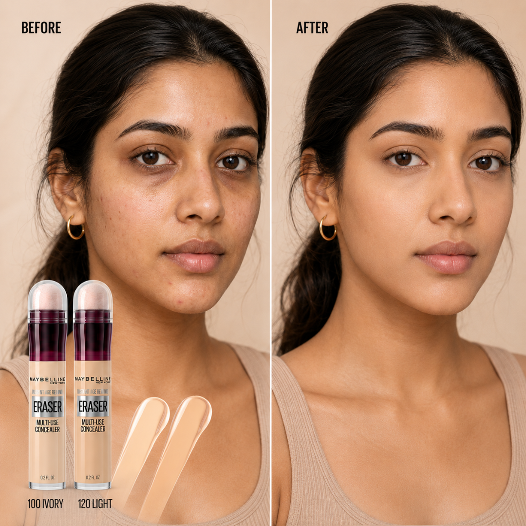 Maybelline Instant Age Rewind Eraser Multi-Use Concealer – 50% OFF – Conceal, Brighten & Smooth – One Concealer, Multiple Solutions – Conceals Dark Circles, Blemishes, Pigmentation & Redness – Lightweight, All-Day Wear