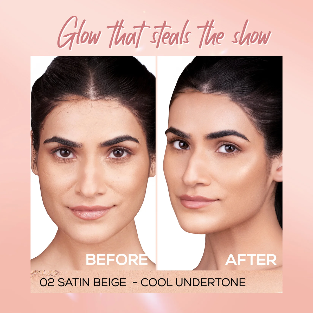 Renee lumi Glow Duo | Glowing moisturizer + Glowing Compact powder | long lasting & waterproof Dewy finish makeup base