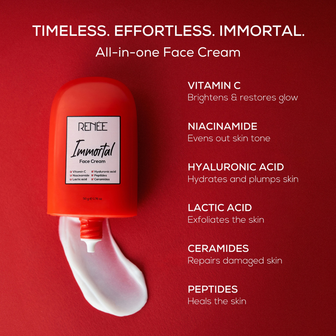 RENEE Immortal Face Cream | All-in-One Moisturizer | Nourishes, Repairs, Renews & Protects | Remove pigmentation, dark spots & brighten skin tone | For All Skin Types