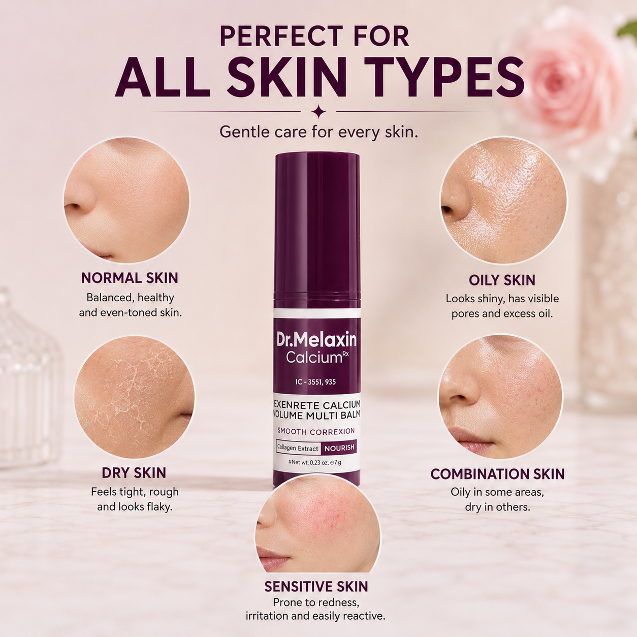 Dr. Melaxin Calcium Balm Stick | Smooths Fine Lines & Wrinkles, Nourishes & Strengthens Skin Barrier – Targets Forehead Wrinkles, Dark Circles, Under-Eye Bags & Smile Lines