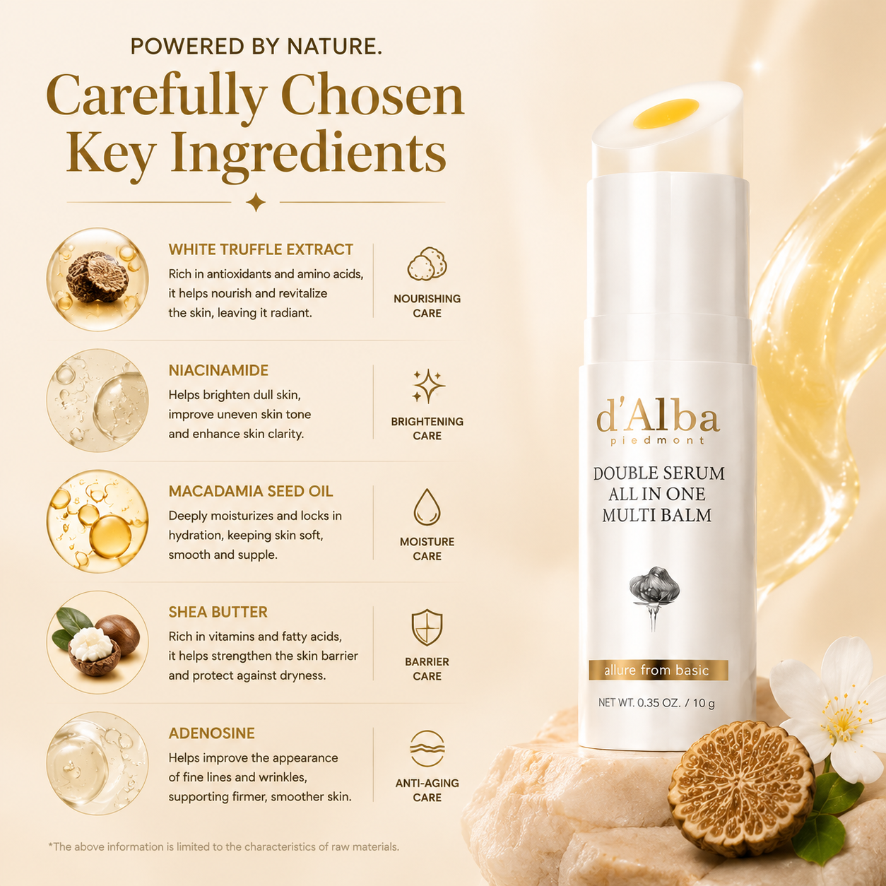d'Alba Double Serum All-in-One Multi Balm – Nourish, Brighten & Revitalize – Deep Hydration, Glow Boosting, Skin Barrier Protection – For Face, Eyes, Lips, Neck & Dry Areas